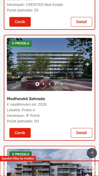 Spodní lišta (mobil)