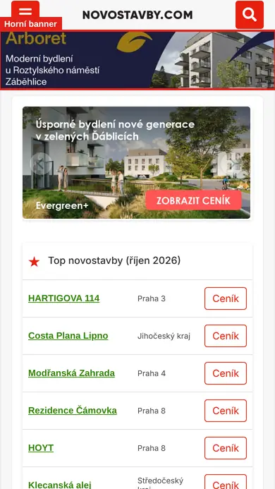 Horní banner (mobil)