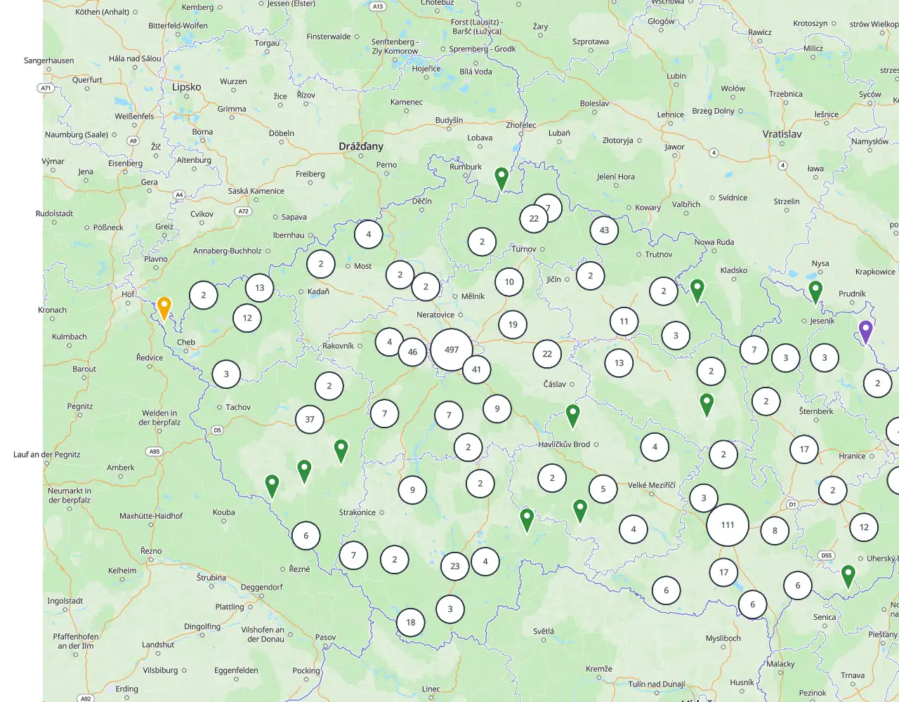Mapa developerských projektů