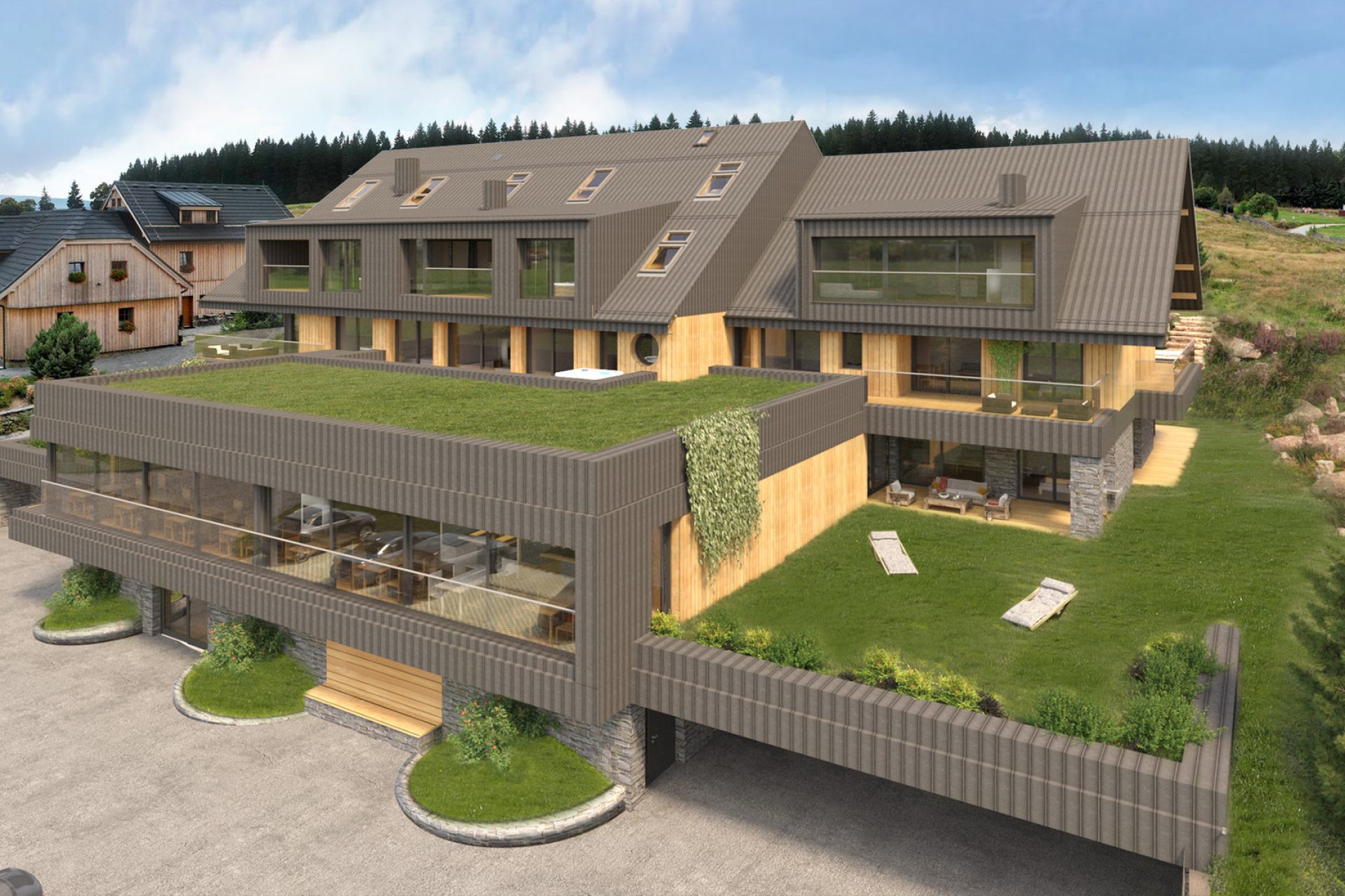 Developersky projekt Kvilda Wellness Apartmány 3